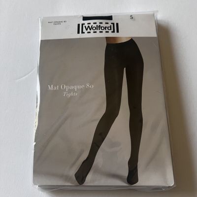 WOLFORD 18420 MAT OPAQUE 80 TIGHTS BLACK SIZE SMALL NWT